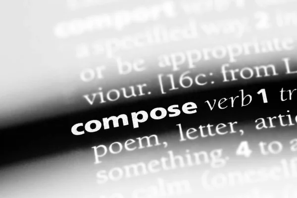 Componeren Woord Een Woordenboek Componeren Concept — Stockfoto
