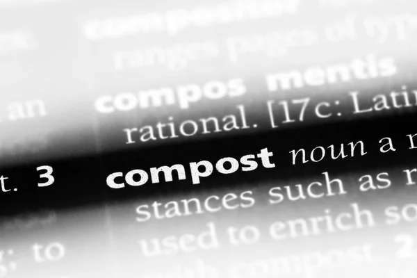 Compost Woord Een Woordenboek Compost Concept — Stockfoto