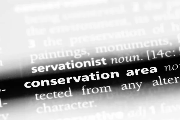 conservation area word in a dictionary. conservation area concept