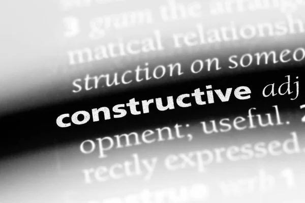 Constructieve Woord Een Woordenboek Constructief Concept — Stockfoto