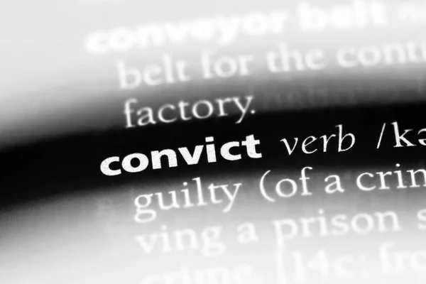 Condamner Mot Dans Dictionnaire Concept Convict — Photo