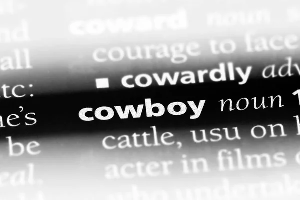 Cowboy Słowo Słowniku Koncepcja Kowbojem — Zdjęcie stockowe