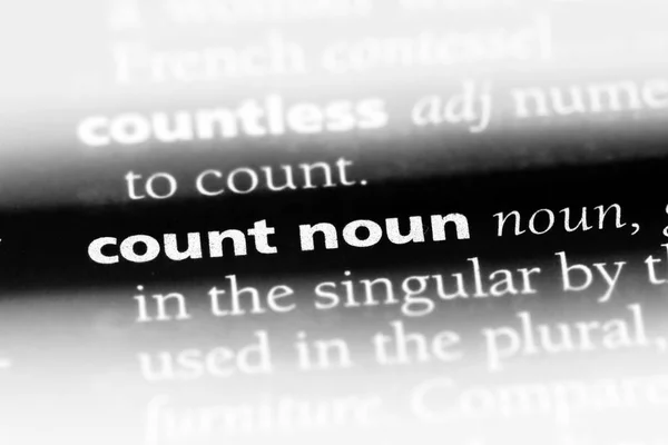 count noun word in a dictionary. count noun concept