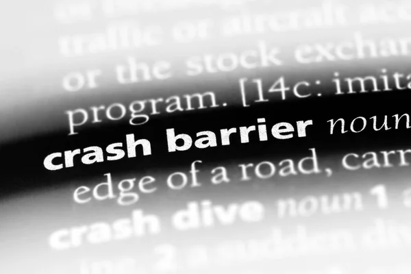 crash barrier word in a dictionary. crash barrier concept