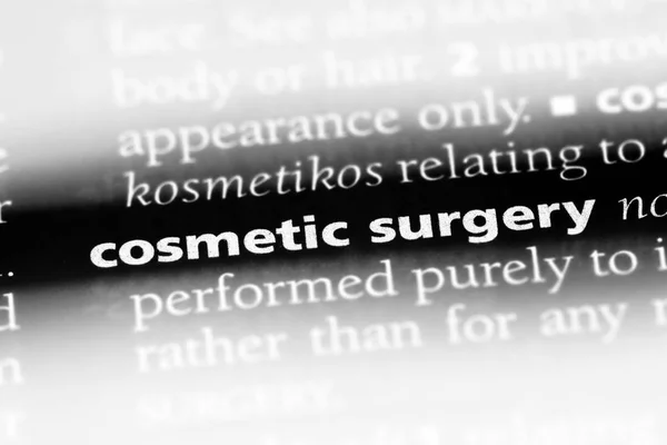 cosmetic surgery word in a dictionary. cosmetic surgery concept