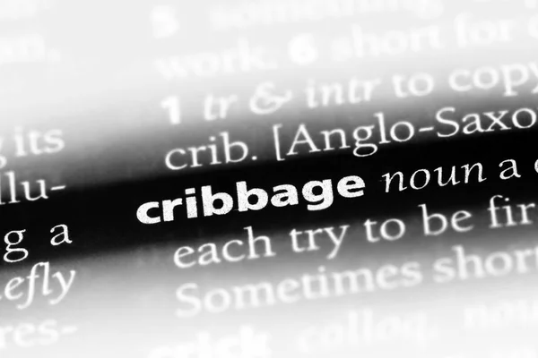 Cribbage Λέξη Ένα Λεξικό Cribbage Έννοια — Φωτογραφία Αρχείου