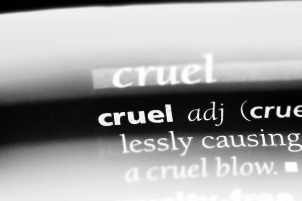 Palabra Cruel Diccionario Concepto Cruel — Foto de Stock