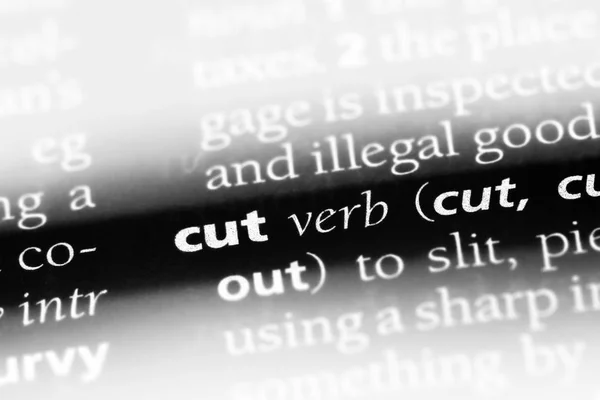 cut word in a dictionary. cut concept