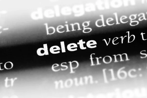 delete word in a dictionary. delete concept