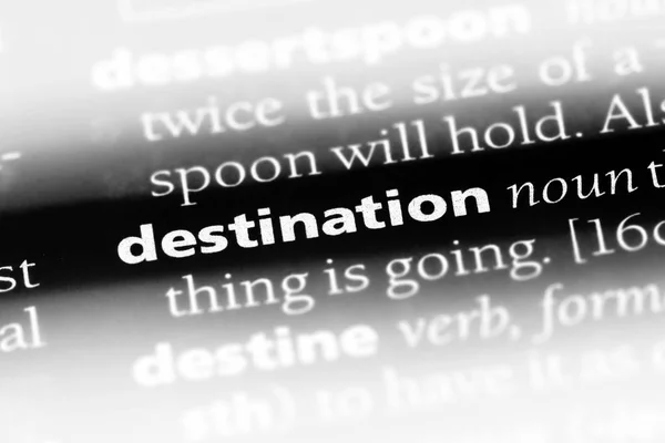 Destination Word Dictionary Destination Concept — Stock Photo, Image