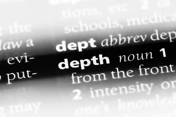 字典中的深度单词 深度概念 — 图库照片