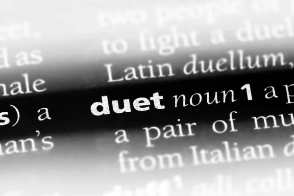 duet word in a dictionary. duet concept