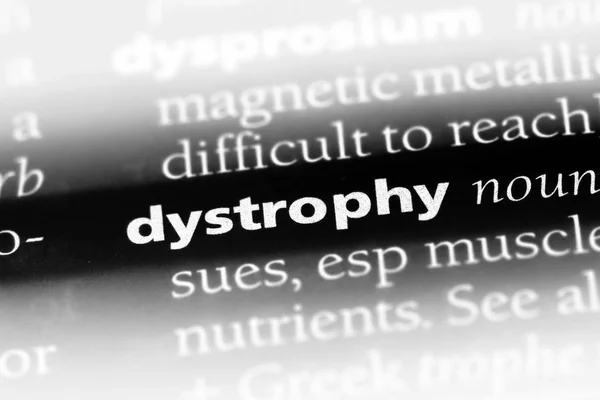 Kata Dystrophy Dalam Kamus Konsep Dystrophy — Stok Foto