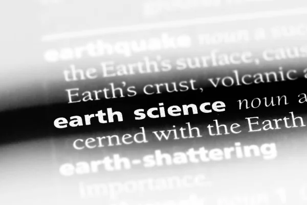 earth science word in a dictionary. earth science concept