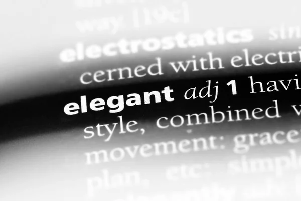 Palabra Elegante Diccionario Concepto Elegante — Foto de Stock