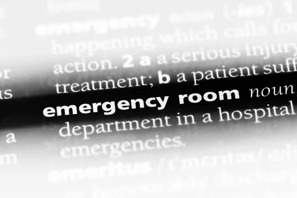 emergency room word in a dictionary. emergency room concept