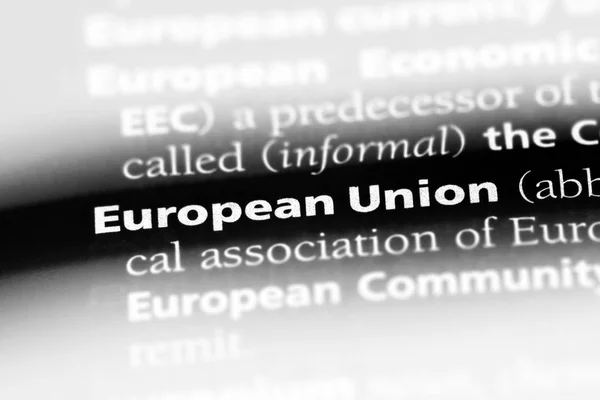Palavra União Europeia Num Dicionário Conceito União Europeia — Fotografia de Stock