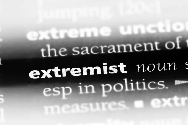 Ekstremistycznych Słowo Słowniku Koncepcja Ekstremistów — Zdjęcie stockowe