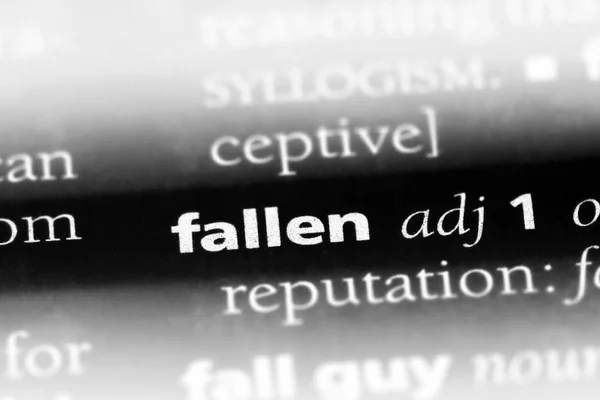 fallen word in a dictionary. fallen concept