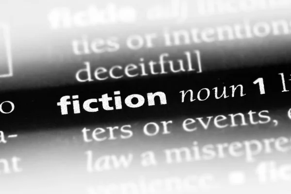 Fiction Word Dictionary Fiction Concept — Stock Photo, Image