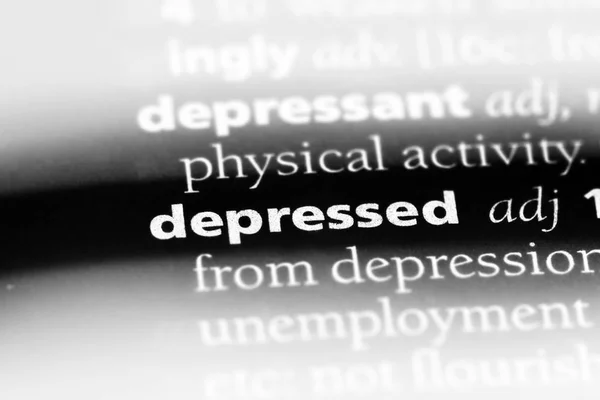 Depressed Word Dictionary Depressed Concept — Stock Photo, Image