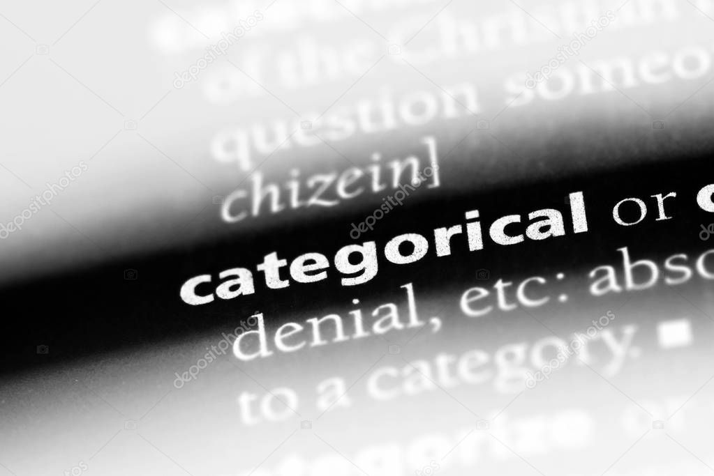 categorical word in a dictionary. categorical concept