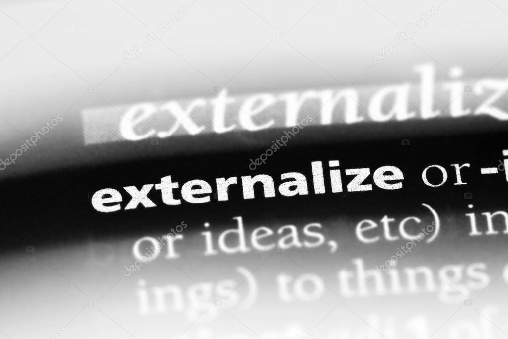 externalize word in a dictionary. externalize concept