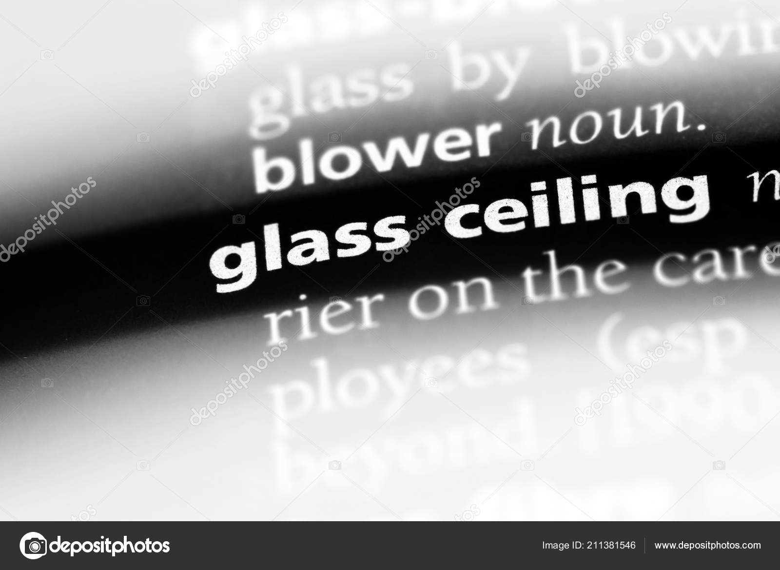 Glass Ceiling Word Dictionary Glass Ceiling Concept Stock Photo