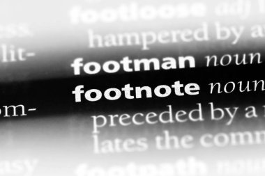 Dipnot Word'de bir sözlük. Dipnot kavramı