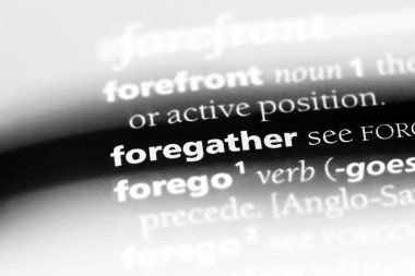 bir sözlüğü'ndeki sözcüğü foregather. kavram foregather