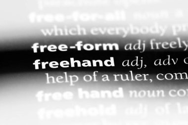 FreeHand tek kelimeyle bir sözlük. FreeHand kavramı