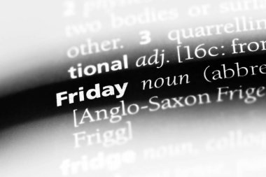 Cuma Word'de bir sözlük. Cuma kavramı