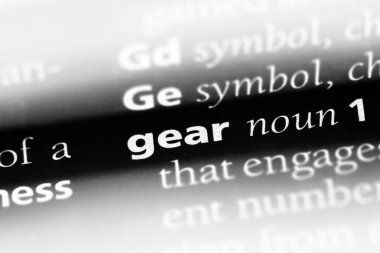 Word'de bir sözlük gear. Dişli kavramı