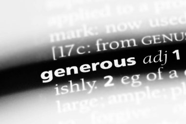 cömert tek kelimeyle bir sözlük. cömert kavramı