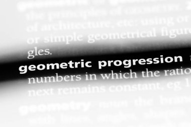 bir sözlüğü'ndeki geometrik ilerleme sözcüğü. geometrik ilerleme kavramı