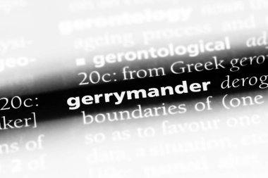 bir sözlüğü'ndeki sözcüğü oylarının. gerrymander kavramı