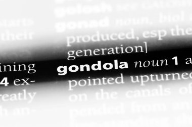 Gondol Word'de bir sözlük. Gondol kavramı
