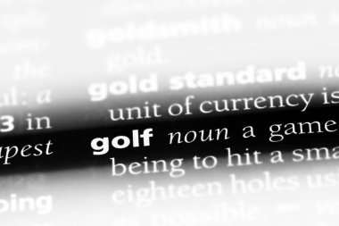 bir sözlüğü'ndeki Golf sözcüğü. Golf kavramı