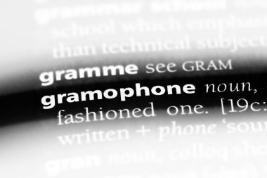 Gramofon Word'de bir sözlük. Gramofon kavramı
