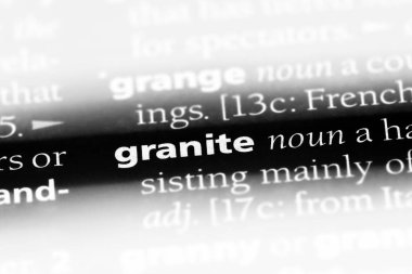 Granit Word'de bir sözlük. Granit kavramı