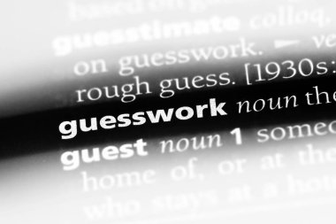 Sözlükteki varsayımlardan kelime. tahmin kavramı