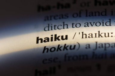 haiku word in a dictionary. haiku concept. clipart