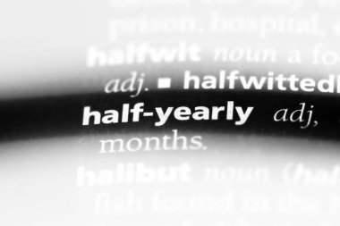 Yarı-yıllık Word'de bir sözlük. Yarı-yıllık kavramı.