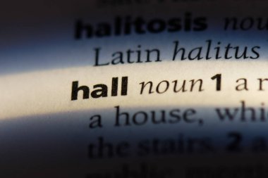 Hall Word'de bir sözlük. salonu konsept.