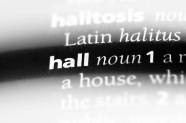 Hall Word'de bir sözlük. salonu konsept.