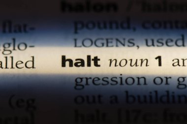 bir sözlüğü'ndeki sözcüğü durdurmak. kavram durdurmak.