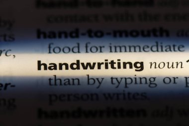 El yazısı Word'de bir sözlük. El yazısı kavramı.