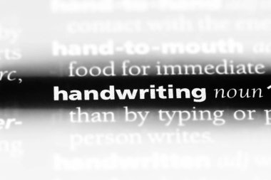 El yazısı Word'de bir sözlük. El yazısı kavramı.