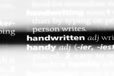 el yazısıyla yazılan sözcük sözlüğe. El yazısı kavramı.