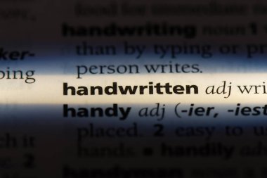 el yazısıyla yazılan sözcük sözlüğe. El yazısı kavramı.